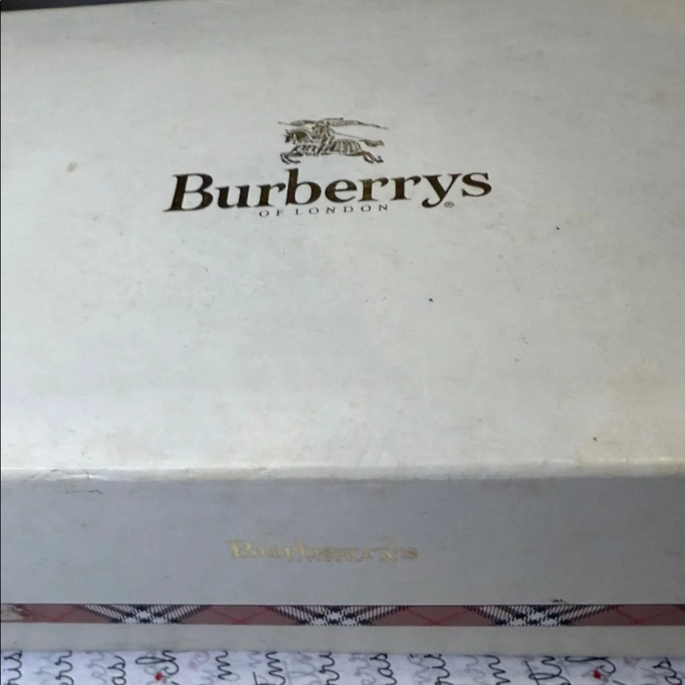 Burberrys Navy Nova Check Plaid Cosmetic Pouch Vintage
